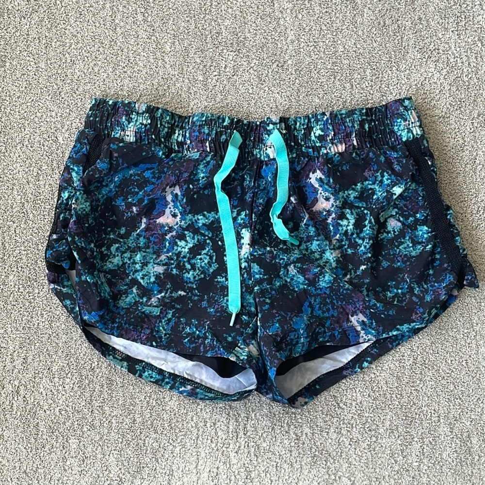 EC Fabletics Drawstring Athletic Shorts - Blue / Black - Size Medium